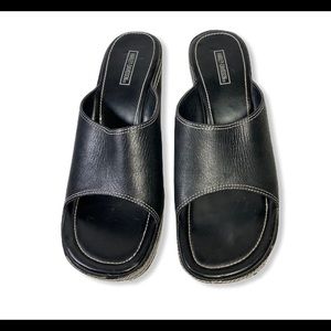 Harley Davidson Black leather wedges